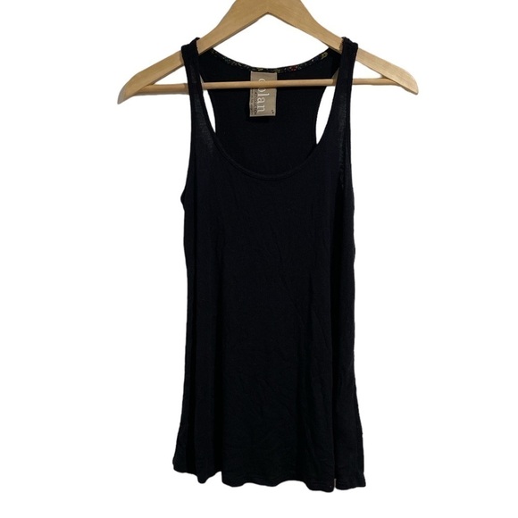 Dolan ribbed tank top sleeveless soft black shirt Lagenlook small‎ stretch - Picture 1 of 3